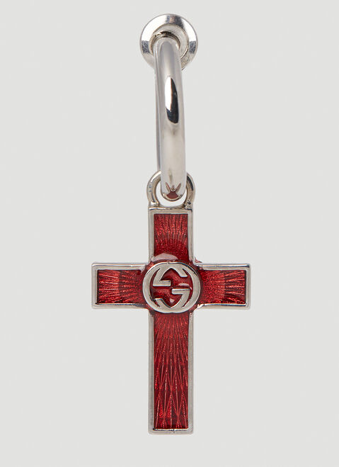 Versace Interlocking G Cross Earring Silver vrs0254014