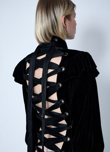 Balenciaga Lace-Up Dress Black bal0260014