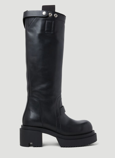 Pull On Bogun Leather Boots Rick Owens Pull On Bogun Leather Boots Black ric0253033
