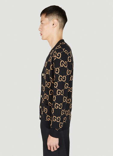 GG Jacquard Cardigan Gucci GG Jacquard Cardigan Black guc0152026