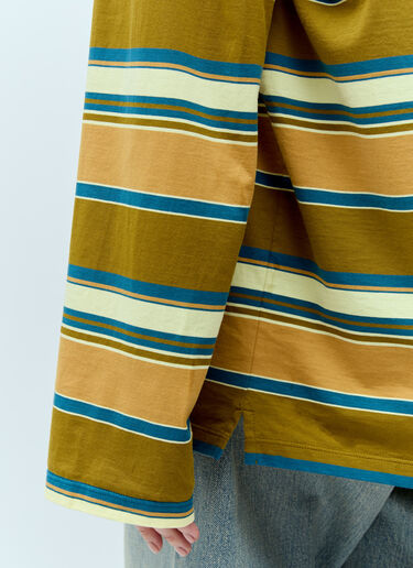 Miu Miu Striped Polo Top Yellow miu0356001