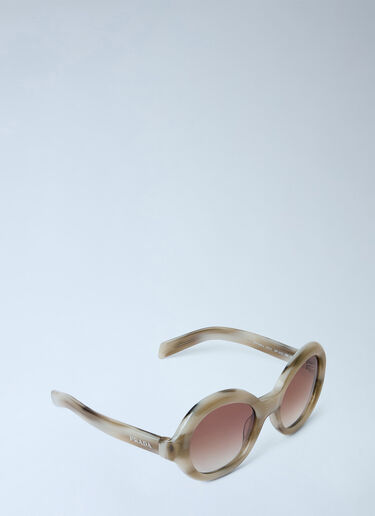 LN-CC® - Prada: PR D08SU Round Sunglasses - Beige Prada PR D08SU Round Sunglasses Beige lpr0366005
