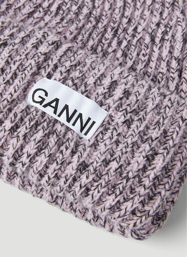 GANNI Structured Rib Beanie Hat Pink gan0251053