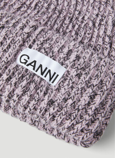 GANNI ストラクチャーリブ ビーニーハット ピンク gan0251053