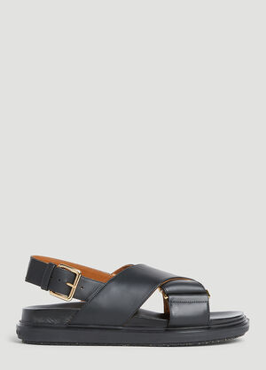 Jil Sander+ Fussbett Leather Sandals Black jsp0255016