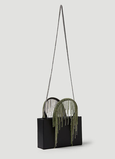 KARA Crystal Fringe Mini Shoulder Bag Black kar0249015