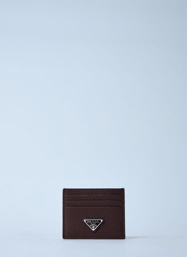 Logo Plaque Cardholder Prada Logo Plaque Cardholder Brown pra0161021
