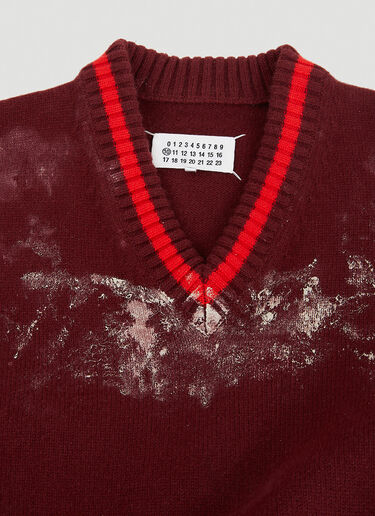Maison Margiela x William Cobbing Clay Splatter 毛衣 酒红色 mla0146084