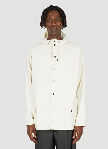 Rains ショート フード付きジャケット ホワイト rai0348002