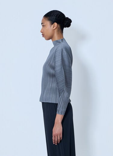 Pleats Please Issey Miyake Pleated High-Neck Top Grey plp0264007