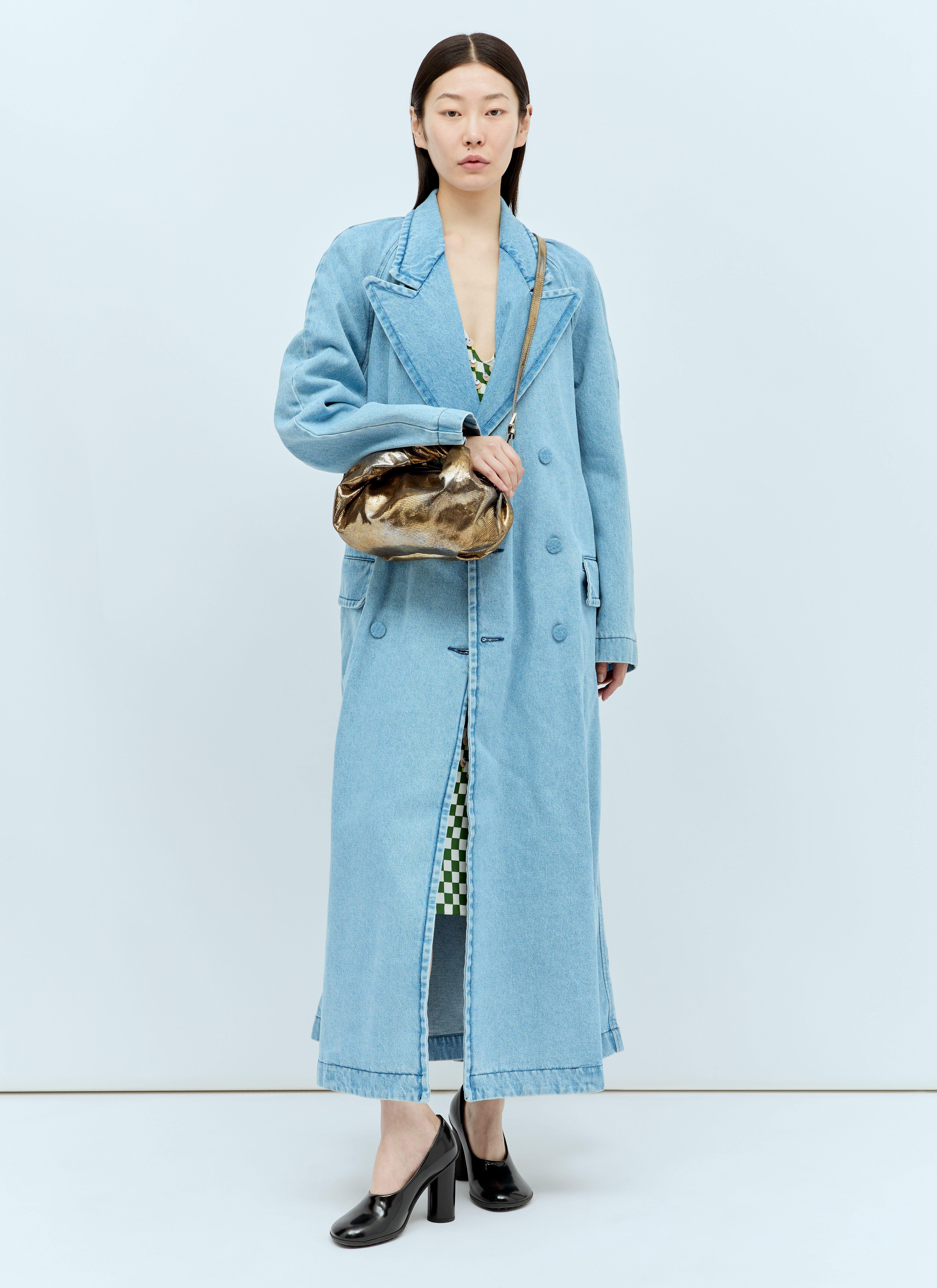 Dries Van Noten Women s Denim Trench Coat in Blue LN CC