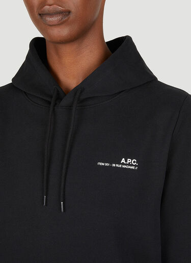 A.P.C. アイテム フード付きスウェットシャツ ブラック apc0250018