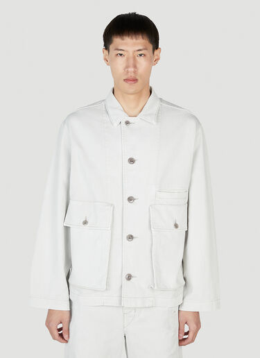 Lemaire Boxy Denim Jacket in White | LN-CC