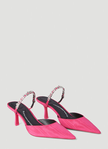 Alexander Wang Delphine Logo Strap Mules Pink awg0251053