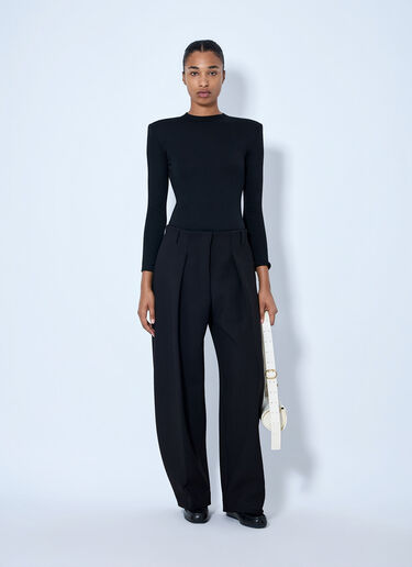 Jil Sander Wool Bodysuit with Long Sleeves Black jil0266007