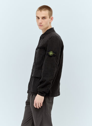 Stone Island Linen Blend Shaket Black sto0156031