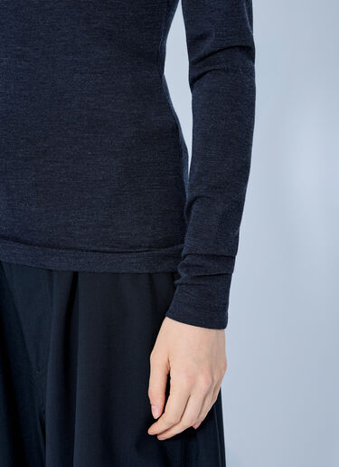 LN-CC® - RÓHE: Fine Merino Long Sleeve Top - Dark Grey RÓHE Fine Merino Long Sleeve Top Dark Grey roe0265012
