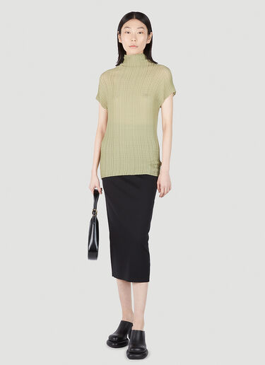 Issey Miyake Wooly 褶裥上衣 绿色 ism0251005