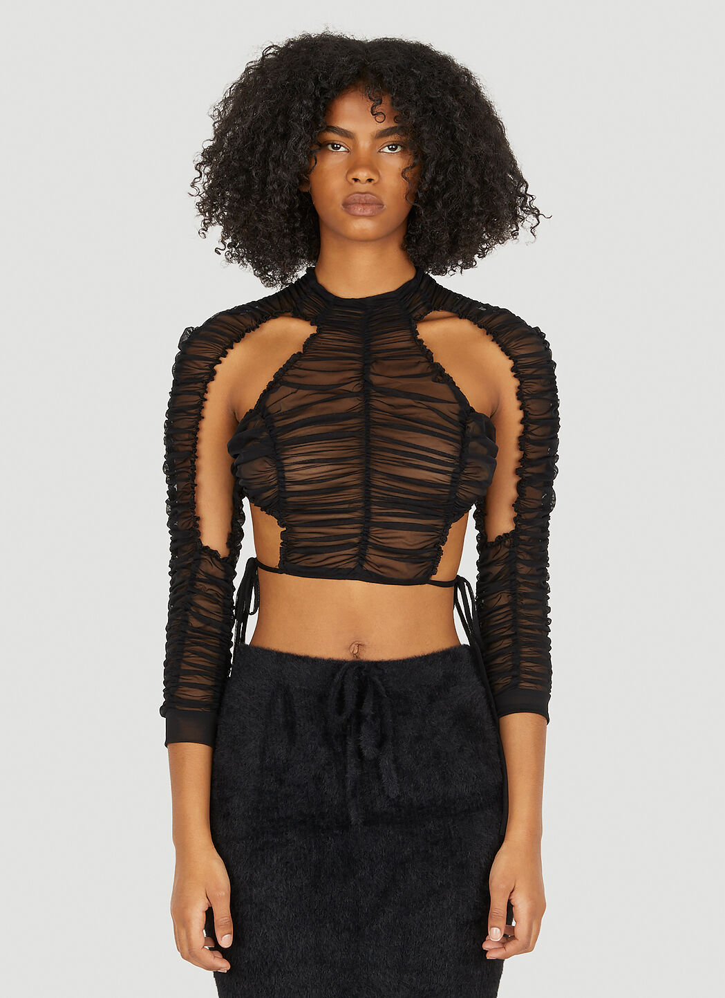 Peephole Ruched Top