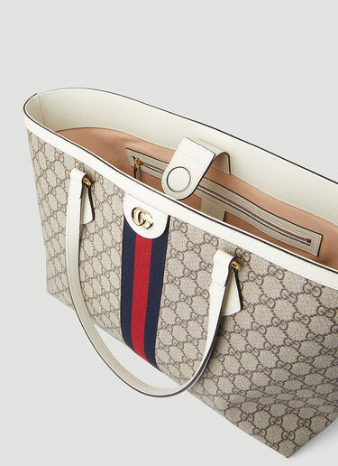 Gucci Ophidia GG Supreme Web Medium Tote Bag White guc0247233