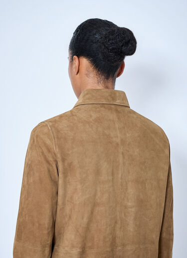LN-CC® - RÓHE: Suede Pankou Overshirt - Brown RÓHE Suede Pankou Overshirt Brown roe0265023