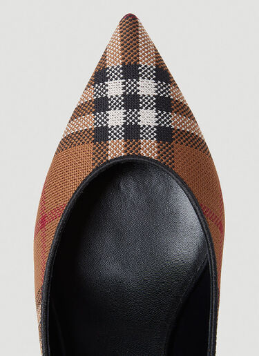 Burberry Check Kitten Heel Shoes Brown bur0252026