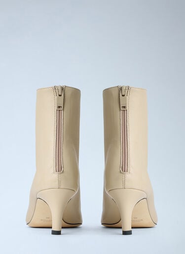Toteme Soft Nappa Ankle Boots Cream tot0265052