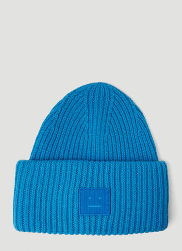 Acne Studios Face Patch Beanie Hat Light Blue acn0151039