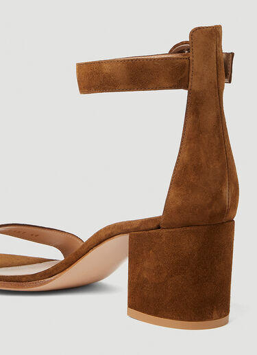 Gianvito Rossi Versilia Block Heel Sandals Brown gia0251017