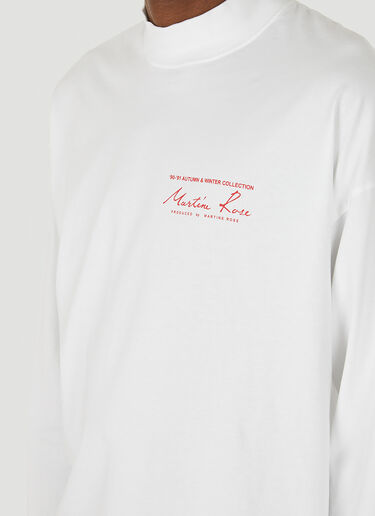 Martine Rose Logo Print Long Sleeve T-Shirt White mtr0147003
