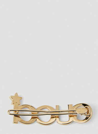Gucci Embellished Logo Hair Slide Gold guc0251235