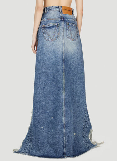 VETEMENTS Destroyed Denim Skirt Light Blue vet0251009