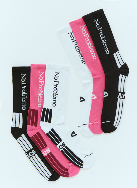 Aries Pack Of Three No Problemo Socks White ari0152007