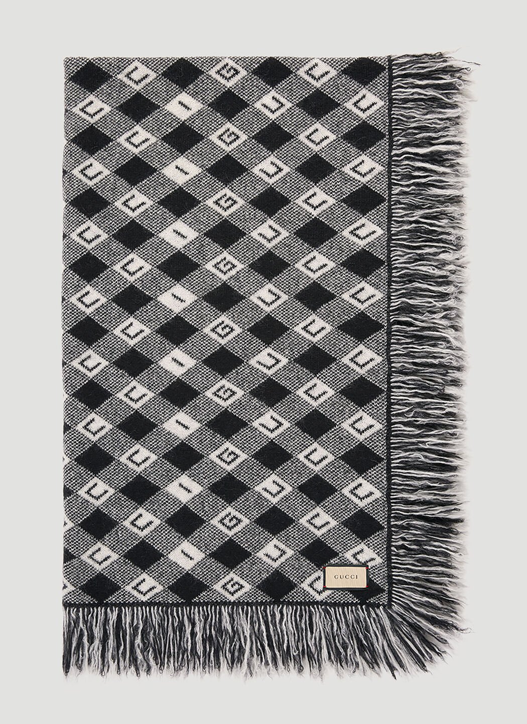 Gucci Home GG Check Blanket in Black LN CC