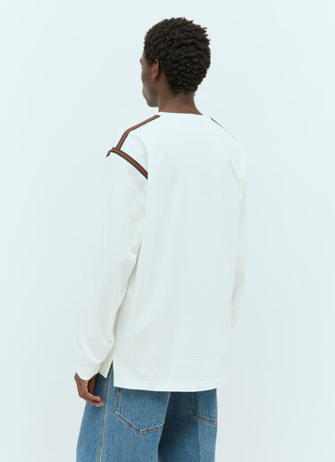 Gucci Web Long Sleeve T-Shirt White guc0155053