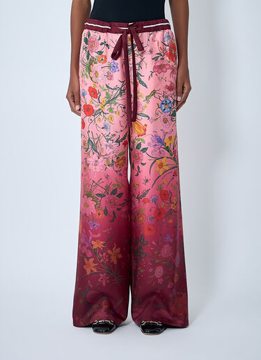 Gucci Printed Silk Pants Pink guc0261116