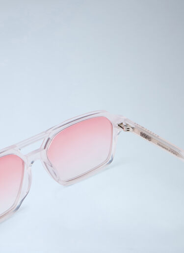 Retrosuperfuture x MM6 Transparent Frame Square Sunglasses Pink rmm0364006