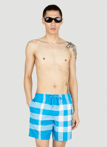 Burberry Check Swim Shorts Blue bur0152018