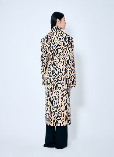 Sportmax Animal-Print Trench Coat Beige spx0259001
