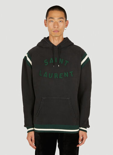 Saint Laurent Embroidered Logo Hooded Sweatshirt Black sla0149002