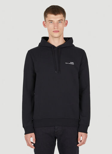 A.P.C. Item Logo Print Hooded Sweatshirt Black apc0150009