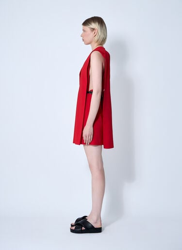Sportmax Plunge Mini Dress With Belt Red spx0260010