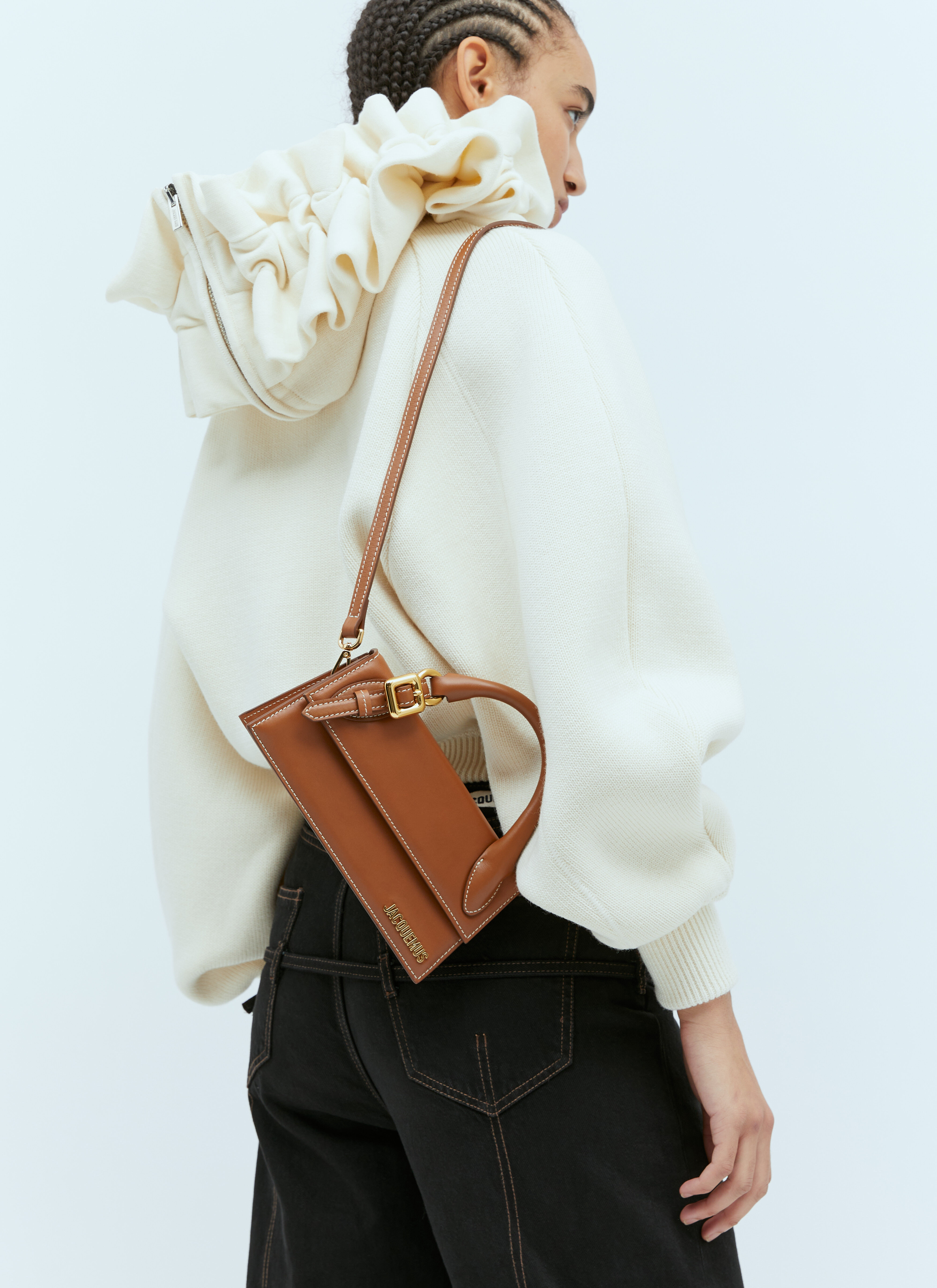 Jacquemus Women's' Le Chiquito Long Boucle Handbag in Brown Jacquemus Women's' Le Chiquito Long Boucle Handbag in Brown