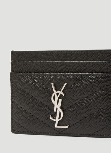 Saint Laurent Cassandre Matelassé Cardholder Black sla0232049