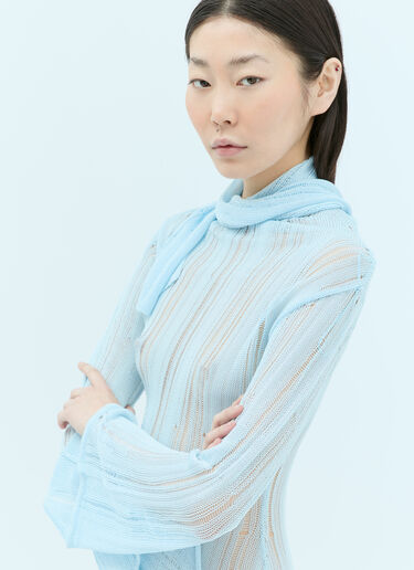 Aya Muse Lys Open-Knit Dress Light Blue aym0255008