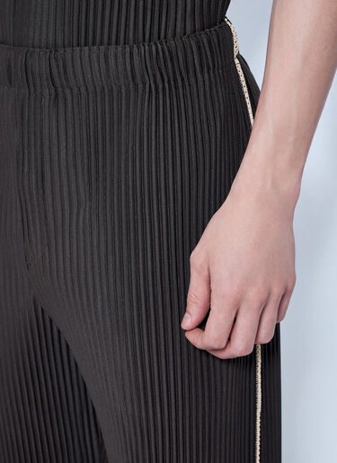 Homme Plissé Issey Miyake Embroidery Stripes Pants Brown hmp0166018