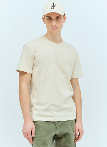 JW Anderson 로고 자수 티셔츠 베이지 jwa0156006