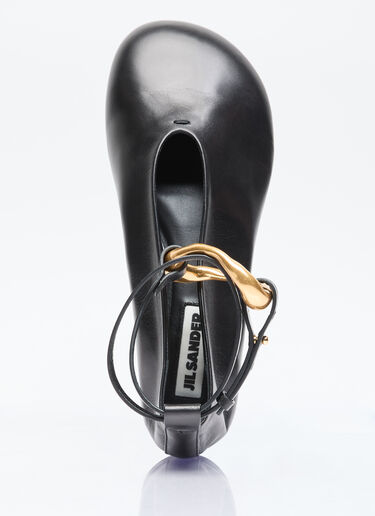 Jil Sander Leather Ballerina Flats Black jil0255038