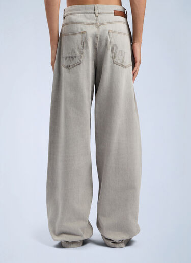 Curved Logo Loose Denim Pants Palm Angels Curved Logo Loose Denim Pants Light Grey pma0162099