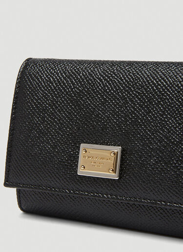 Dolce & Gabbana Logo Plaque Trifold Wallet Black dol0249096